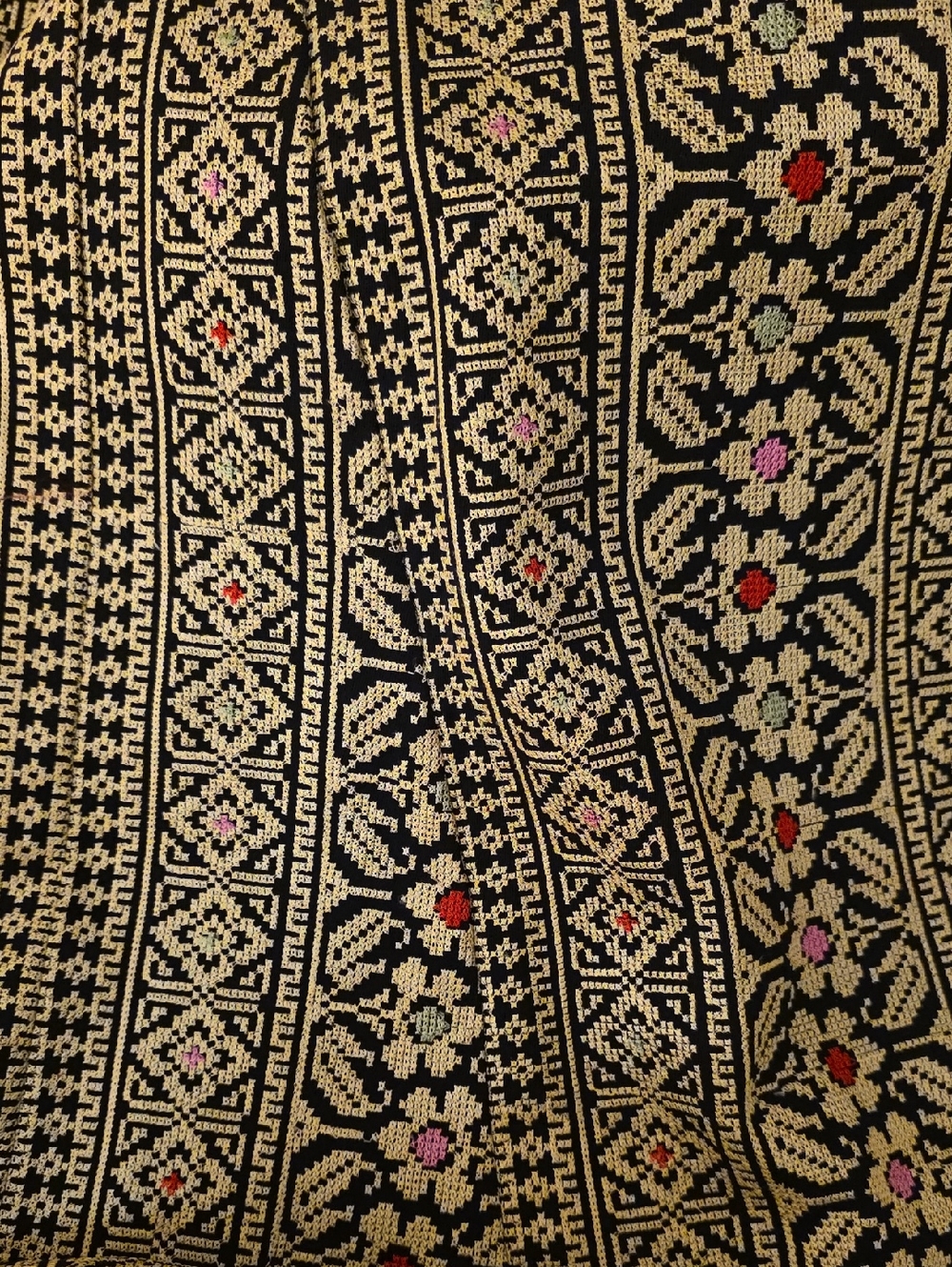 NEW Rare Dubai Jordan Tatreez Embroidered Long Open Front Duster Coat Abaya L - Picture 8 of 11